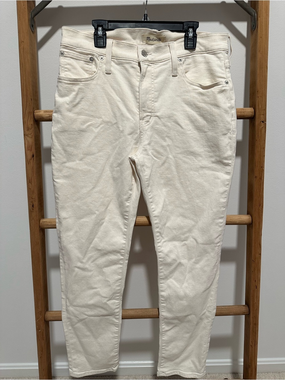 Madewell women’s Cream-Colored Slim Straight Jeans